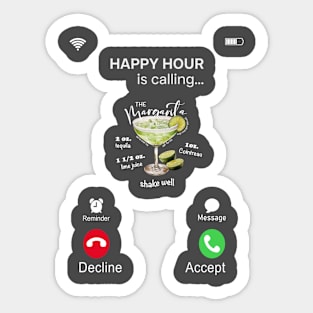 Margarita Happy Hour is Calling Sticker